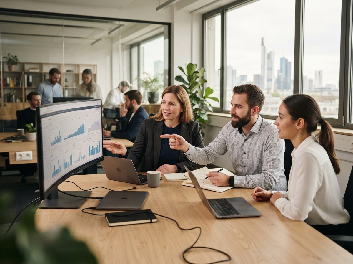 Fundsmart AI team reviewing data models and risk parameters